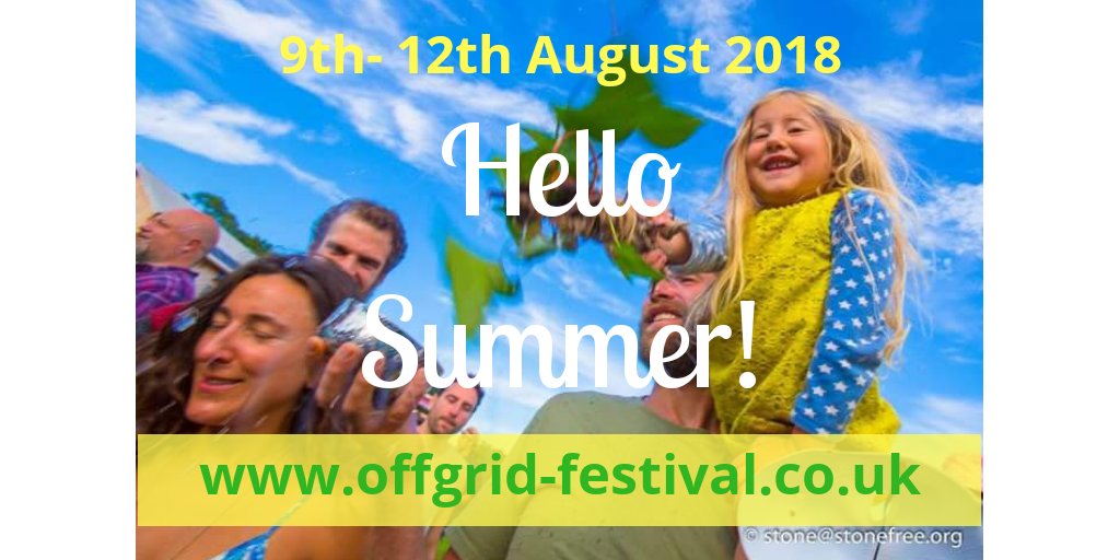 OffGridFestival's tweet photo. Do you have that #FridayFeeling? There's less than 2 weeks to go until #OffGridFestival! Get your tickets before it's too late! #FurnaceFriday #summer #family #kids #permaculture #FESTIVAL #sustainable #Devon #NorthDevon #ff #rt #follwme #DevonHour #ethicalhour #permahour #Uk https://t.co/umhbleXXcx