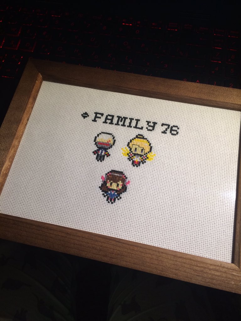 f_finalstitch's tweet photo. Ironed and framed this cute little piece! Shout out to the commissioner for the idea 🌟
.
.
.
.
#crossstitch #xstitch #embroidery #overwatch #soldier76 #dva #hanasong #mercy #angelaziegler #videogames #crafts #handmade https://t.co/8e5mIO5RO4