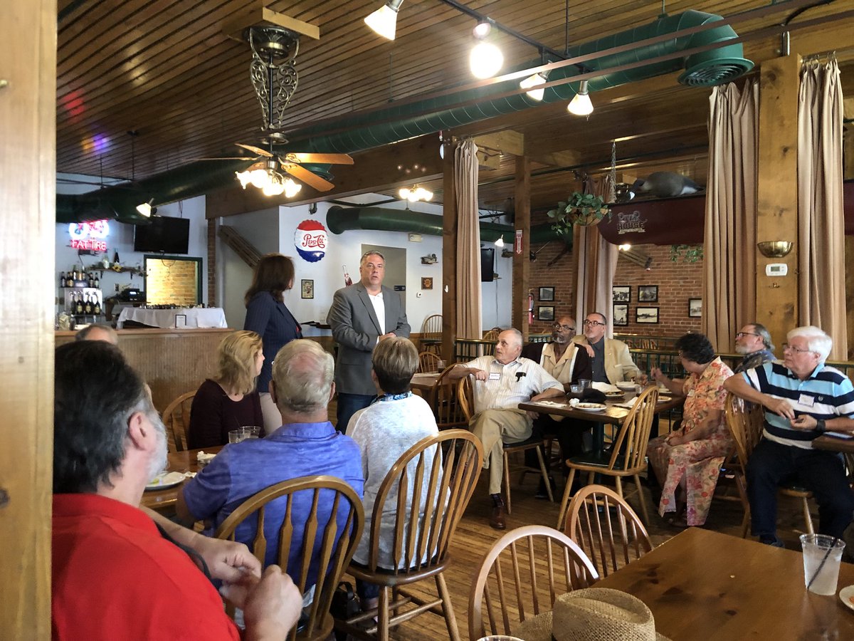 greggfor36's tweet photo. Thanks to @CheriBustos for her leadership in Congress and for her help in this campaign to put working families first in the 36th district. Great luncheon today! #blue36 https://t.co/Sj7GrtXQeN