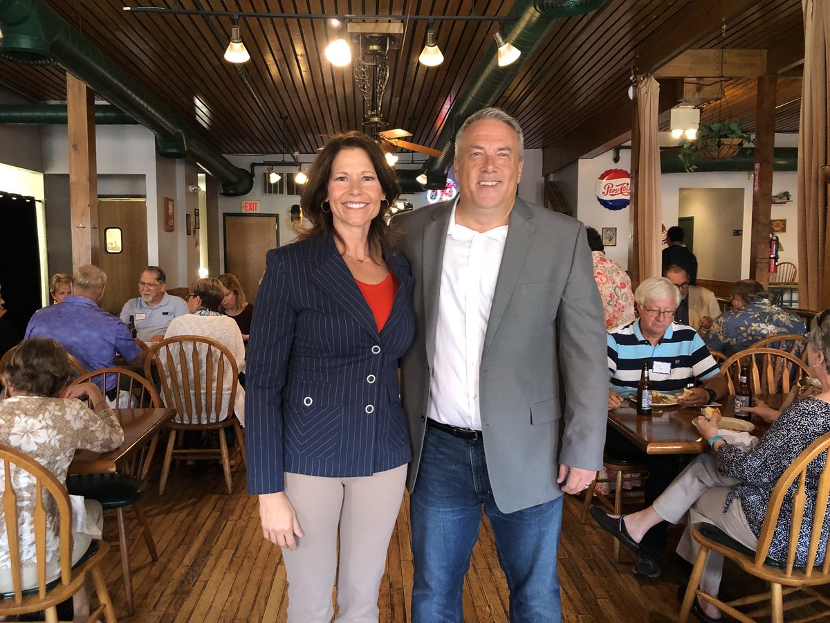 greggfor36's tweet photo. Thanks to @CheriBustos for her leadership in Congress and for her help in this campaign to put working families first in the 36th district. Great luncheon today! #blue36 https://t.co/Sj7GrtXQeN