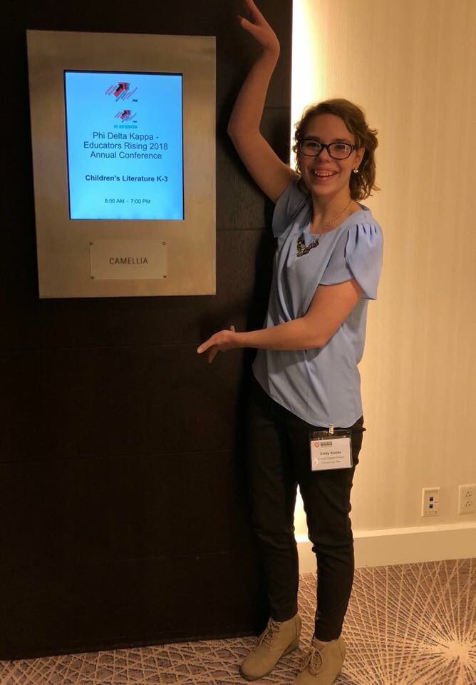 Congrats to @CHS_Huskies grad Emily Kneier - she just found out a book she developed, wrote, and illustrated placed 9th at the Educators Rising National Competition! Way to go! #HuskiePride!