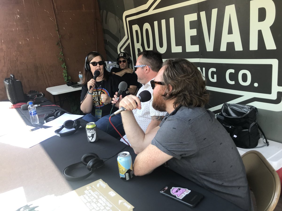 Local <a href="/thegetupkids/">The Get Up Kids</a> chatting with <a href="/Jeriney/">Jeriney</a> drinking <a href="/Boulevard_Beer/">Boulevard Brewing Co.</a>. So much #KC. #BuzzBeachBall