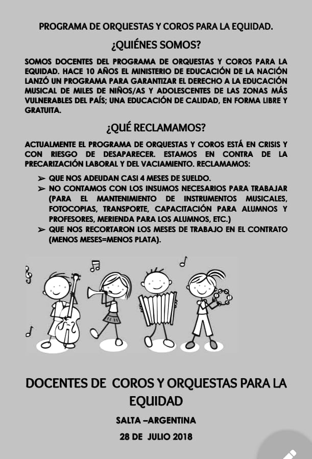 SofiaBaMiralpei's tweet photo. Esperamos que todos nos puedan acompañar sábado 28 de Julio 11.30am en Plaza 9 de Julio. @multivisiontvhd @MileniumCanal4  @TV2SALTA @Canal7Salta @canal11salta @todonoticias @canal10cba @RadioVos901 @radiolared @RNASalta @Radio10 @radiomitre @RadioSaltaAM840 https://t.co/prInxWR6Ej