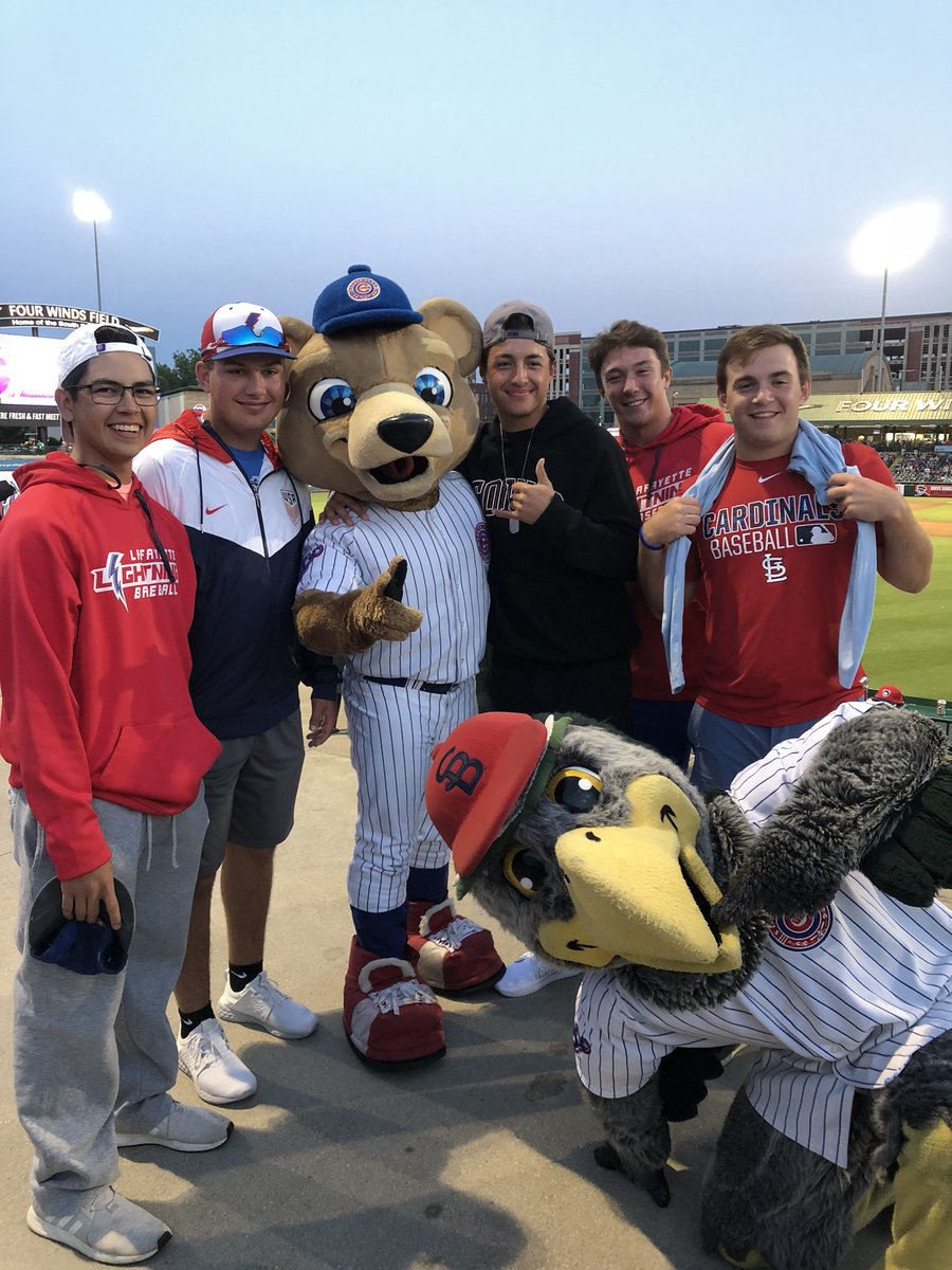 Great team event at the @SouthBendCubs game. Please excuse @Adam_Dienhart and his shirt. He isn’t the brighest young man 😢