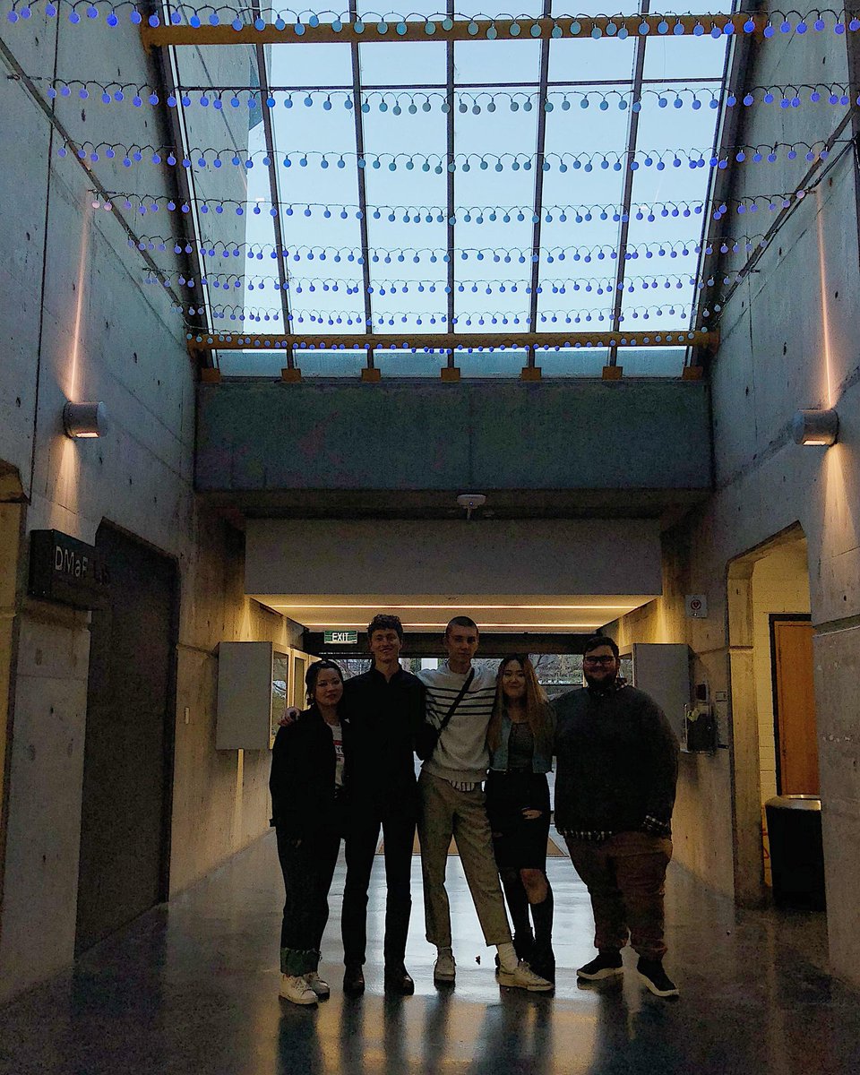 connorgm's tweet photo. Pictures of the final installation, figure tracking by running a rectangle tracker on contours generated by analysing an optical flow map to generate 'spirits' above the heads of those who pass through the foyer. https://t.co/KvsUBAtvuA