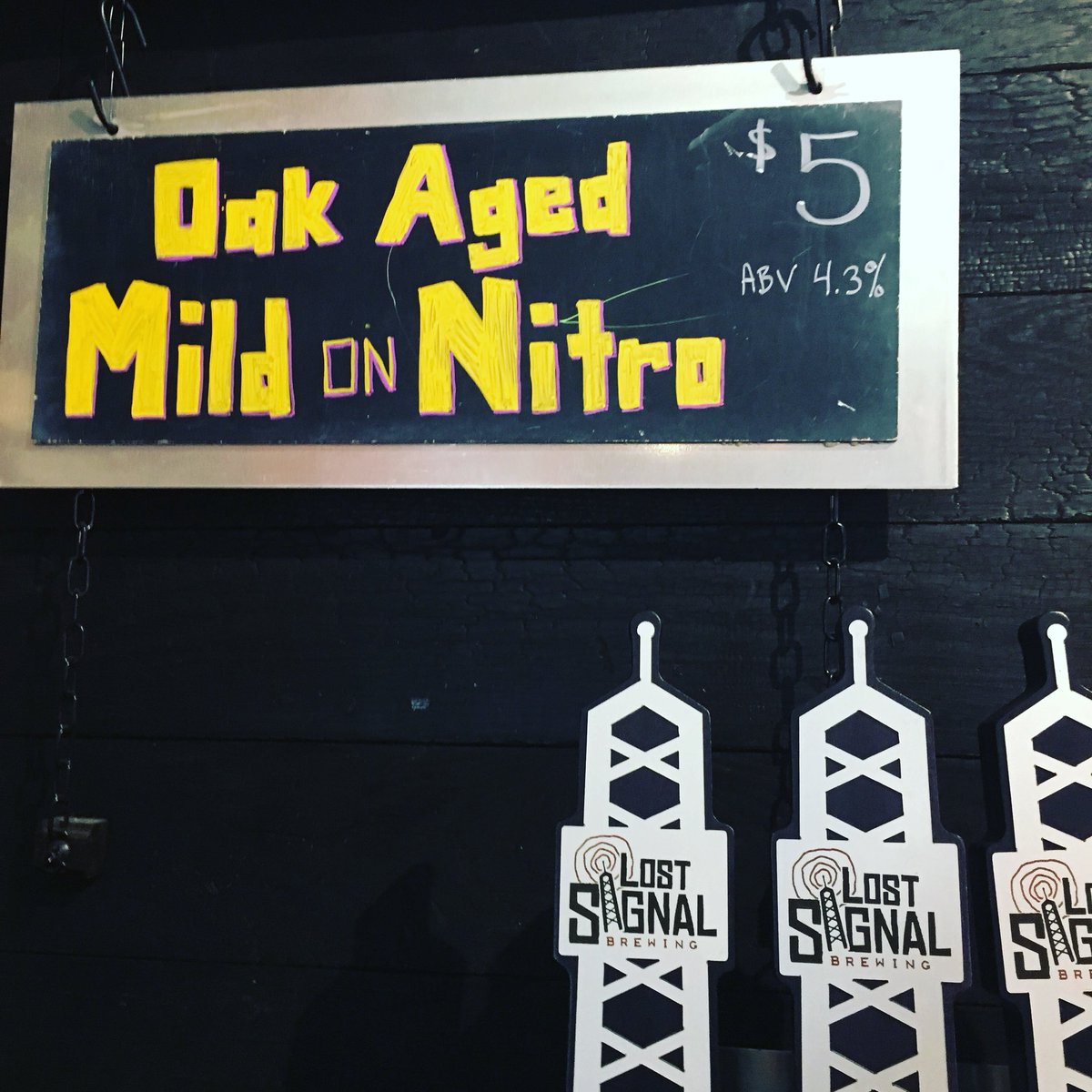 NEW BEER! Oak Aged Mild on Nitro! Come get a pint and some Burnt Ends while they last! #beerrelease