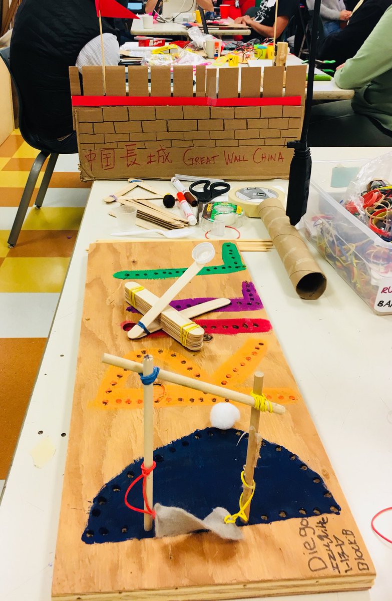 angichau's tweet photo. How might you attack the Great Wall of China? Prototype some potential catapulting solutions! π₯ #DMEWorkshop @aVndrwrff @MakerEdOrg @creativity_lab https://t.co/ry0RGxEoSB