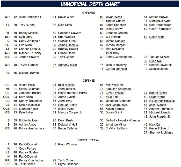 The Bears Depth Chart