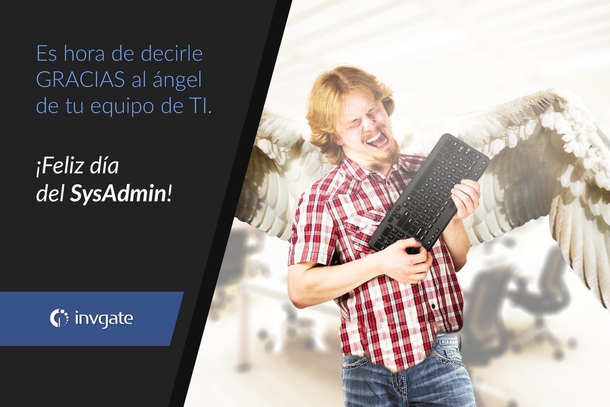 invgateLA's tweet image. Rindamos homenaje a los guardianes del mundo de TI. Regálale a tu SysAdmin más tiempo en su día eligiendo InvGate y disfruta los beneficios de una gestión de TI simplificada. Más información: hubs.ly/H0d9tV80
¡Feliz #DíaDelSysAdmin!