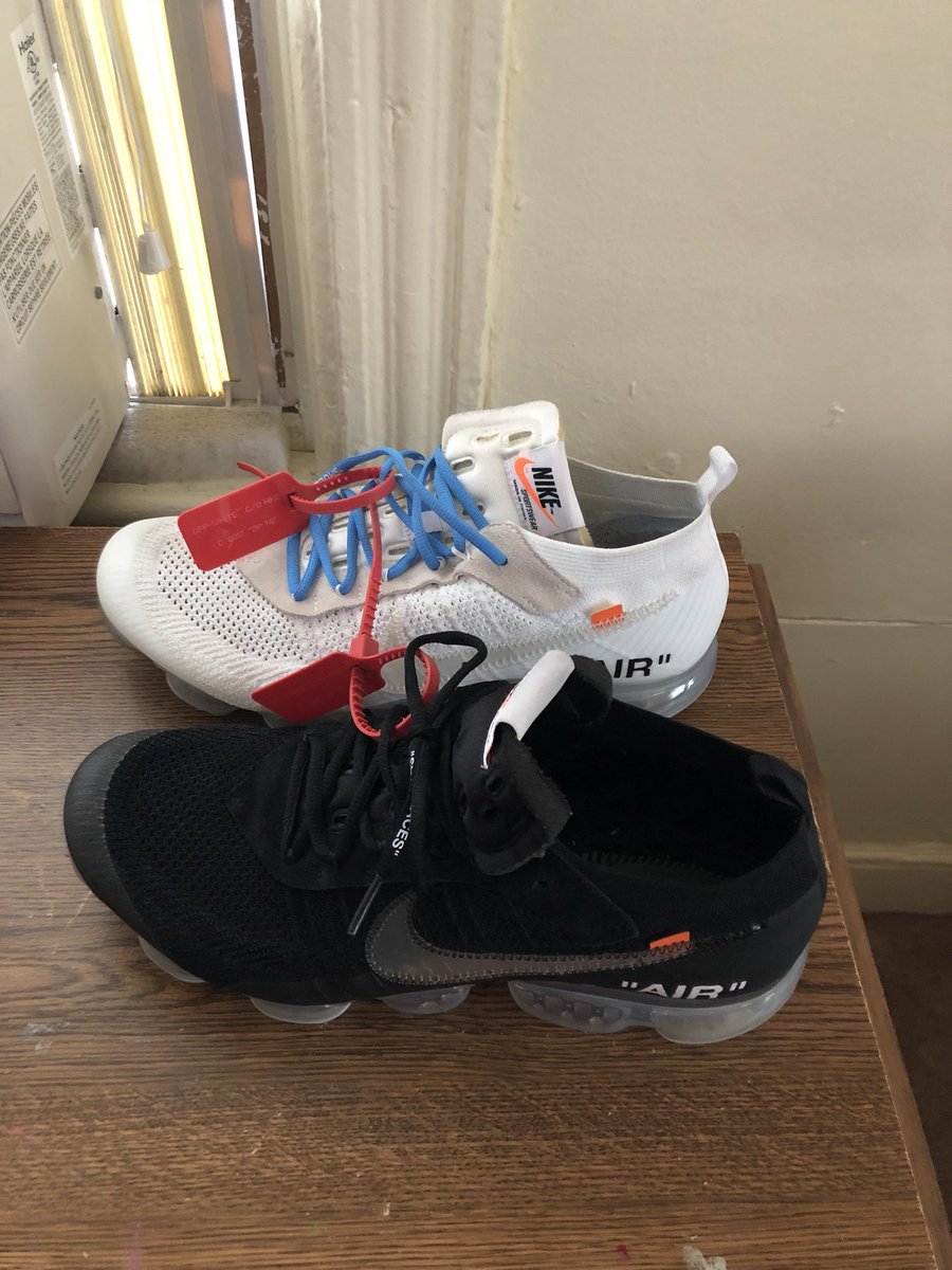 sneakerheadout's tweet photo. Nike Off-White Air VaporMax

• condition : 8 / 10
• size : both 13
• dm for more information
• price : $970 invoice [ $935 gifted ] https://t.co/YnUwekAMyN