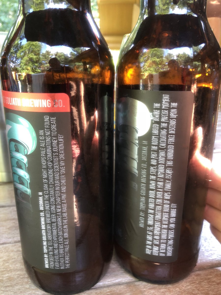 NowellAG's tweet photo. @TGBrews : When did the warning label on the xhops change? Silver Era label on the right more menacing, IMO. https://t.co/nH0YdqXAta