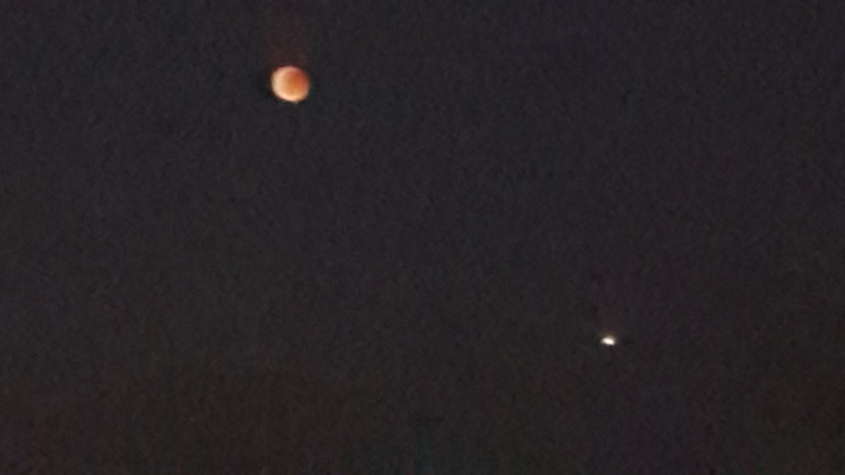 Mathsblackcat's tweet photo. Blood moon in Funchal https://t.co/C6ltPL0BNO