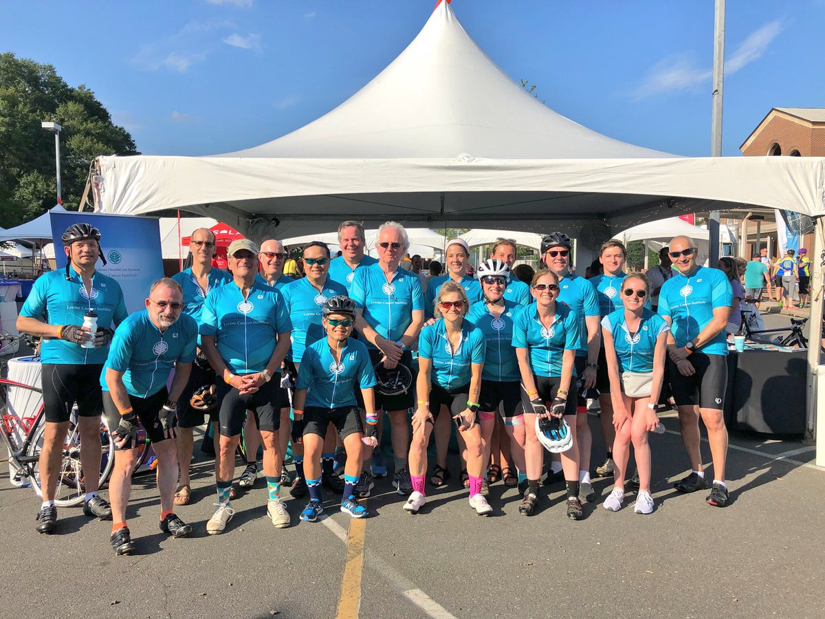 GiveAtrium's tweet photo. Team Levine Cancer Institute is ready to ride! Thank you to everyone for donating and participating! @24foundation #24LapsCancer @Carolinas #LCI https://t.co/lSchi0X7j6