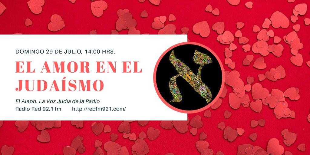 ¡Preparen los chocolates y la música romántica! Este domingo, en El Aleph, hablaremos del amor en el judaísmo ❤️❤️❤️ (¿Quieren saber por qué en julio y no en febrero? ¡Aaaaah, pues no se pierdan el programa para descubrirlo! 😬)