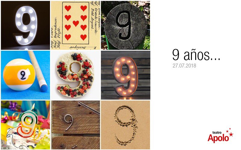 A 9 años de la reapertura del <a href="/ApoloTeatro/">Teatro Apolo</a> y la recuperación de su nombre original. 
Te invitamos a conocer la centenaria historia del Apolo, en teatroapolo.com.ar
Por muchos más años.
Por mucho más teatro.
Felices 9 años y gracias a todos por acompañarnos!
🎭🎂✨