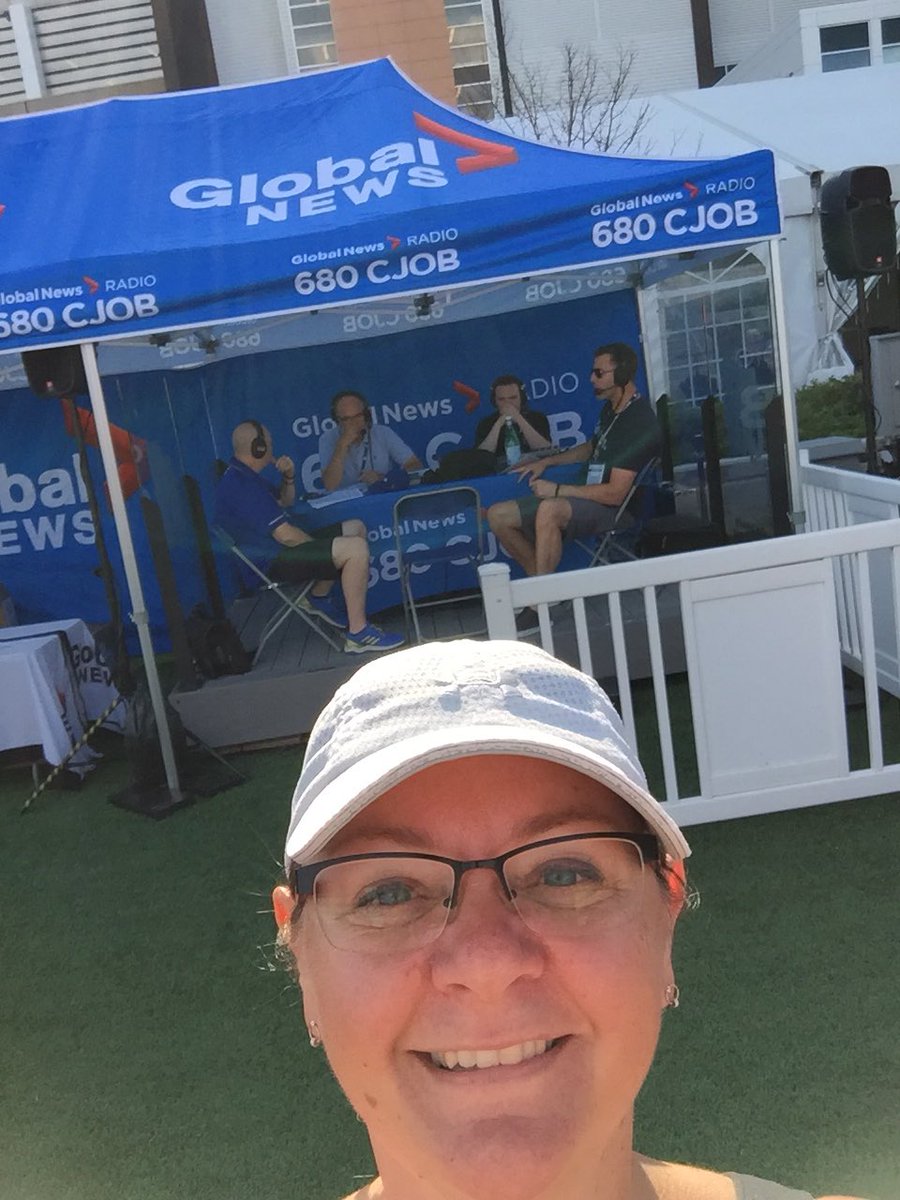 kstemarie72's tweet photo. Very happy to be at my first @Wpg_BlueBombers game and broadcaster crush @BobIrvingCJOB https://t.co/AXetOi47Wa