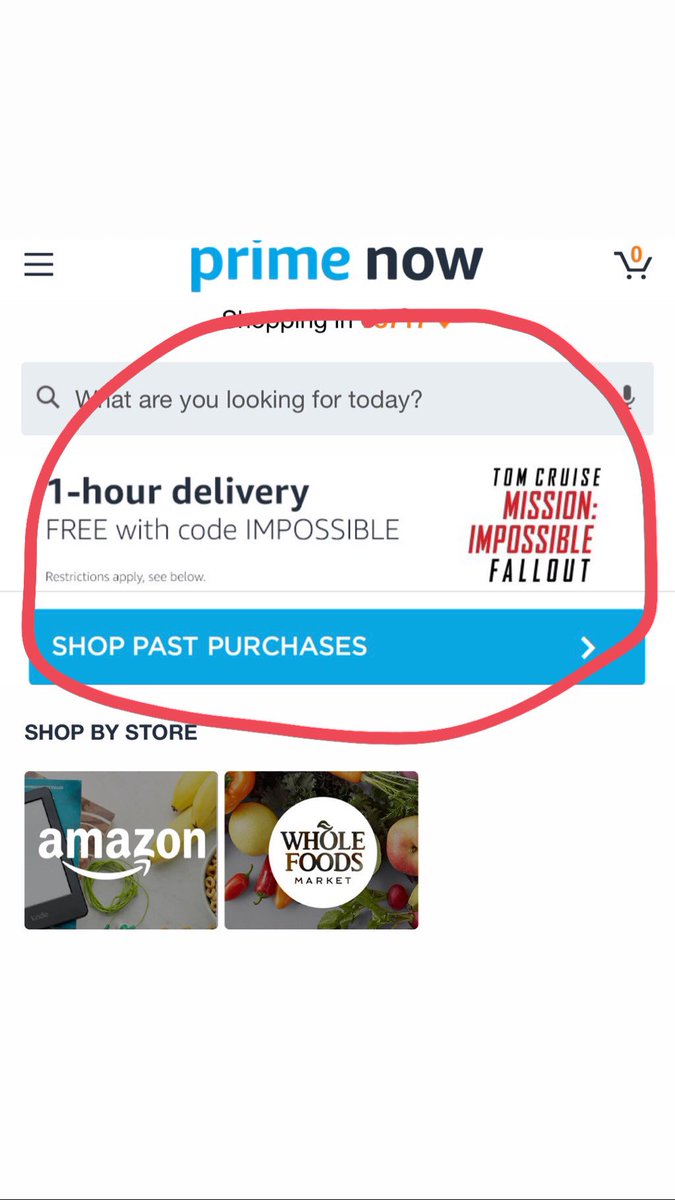 TheGrok's tweet photo. Amazon posted huge profits of over 2 billion dollars and a large part is based on advertising. Here is an ad I just found in the Prime Now app. Is this ad annoying or relevant? What do you think of it? #belikeamazon #cx https://t.co/IsyZPKD8zn
