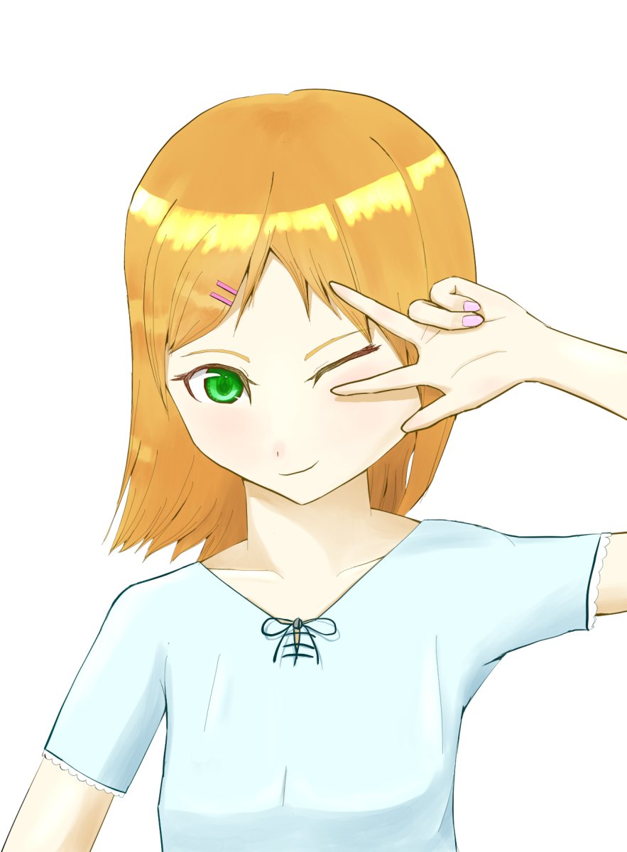 かもた 22年5月以降のイラストお仕事募集中 夏っぽいのが描きたくて このポーズはギャルピースっていうらしい イラスト ギャルピース 水色 T Co Azzwk8i8g5 Twitter