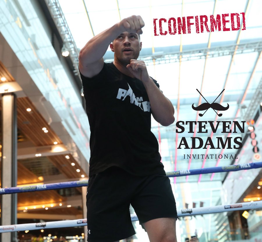 StevenAdamsInv's tweet photo. Good luck to #StevenAdamsInvitational Team Captain @joeboxerparker against Dillian Whyte tomorrow morning. Fingers crossed for a quick round at the O2 Arena then back home for a round at #WindrossFarm ⛳️🥊🏀🤞🏽 https://t.co/4oMF3Vanyv