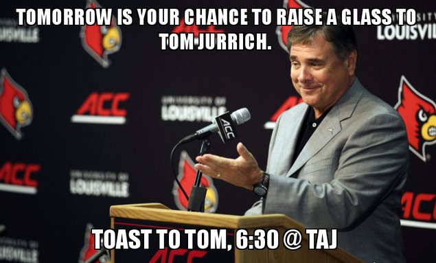 Hope to see you guys tomorrow the start of the Toast to Tom fundraiser at 6:30pm. @Still2013Champs @spidadmitchell @Maybin939 @DrRickyLJones @LvilleSprtsLive @GoCards @RodKneeGee @UoflPac 
#ToastToTom 
#LsUP
#CardNation
#WeBackThePAC.