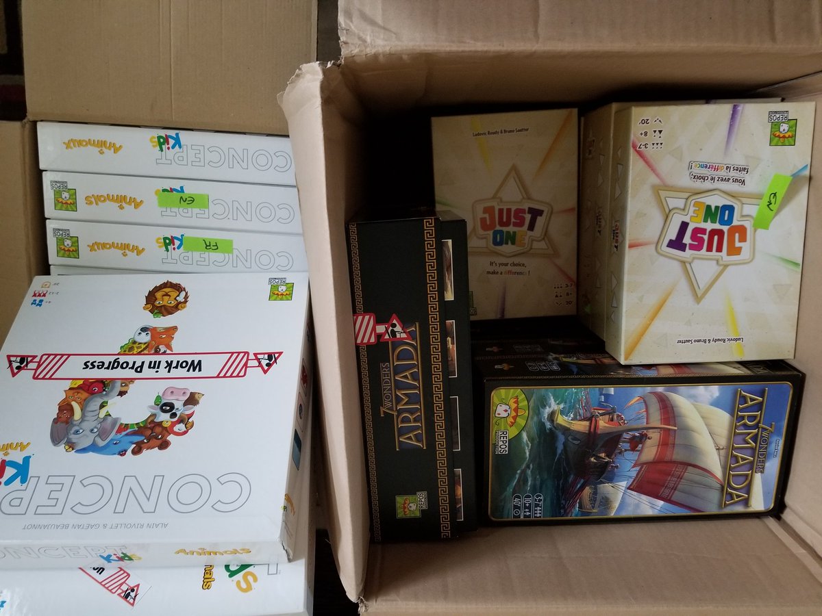Ready for #gencon2018 <a href="/ReposProduction/">Repos Production</a> #justone #conceptkids #7wondersarmada #BoardGames #Tabletop <a href="/forgenext/">Forgenext</a> <a href="/Toinito/">Antoine Bauza</a>