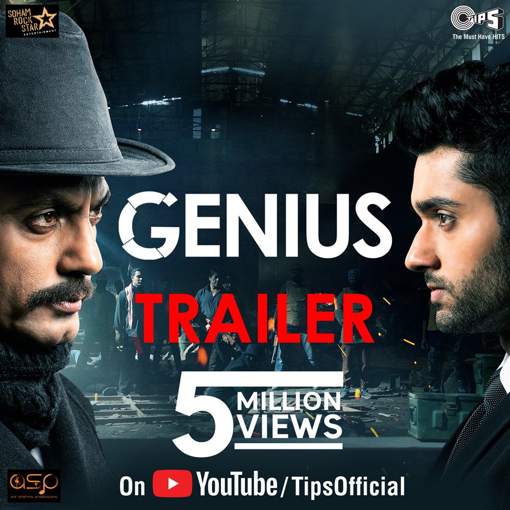 Tips Films & Music (@tipsofficial) on Twitter photo #GeniusTrailer stealing the show with 5 Million views! 😎: bit.ly/GeniusOfficial…
<a href="/iutkarsharma/">Utkarsh Sharma</a> <a href="/Nawazuddin_S/">Nawazuddin Siddiqui</a> <a href="/itsishita14/">Ishita Chauhan</a> #MithunChakraborty @AyeshaJulkaa <a href="/Anilsharma_dir/">Anil Sharma</a> <a href="/SohamRockstrEnt/">Soham Rockstar Entertainment</a> #HimeshReshammiya <a href="/DeepakMukut/">Deepak Mukut</a> <a href="/kumartaurani/">Kumar Taurani</a> <a href="/genius_themovie/">Genius The Movie</a> #GeniusTheMovie #GeniusTrailer stealing the show with 5 Million views! 😎: bit.ly/GeniusOfficial…
<a href="/iutkarsharma/">Utkarsh Sharma</a> <a href="/Nawazuddin_S/">Nawazuddin Siddiqui</a> <a href="/itsishita14/">Ishita Chauhan</a> #MithunChakraborty @AyeshaJulkaa <a href="/Anilsharma_dir/">Anil Sharma</a> <a href="/SohamRockstrEnt/">Soham Rockstar Entertainment</a> #HimeshReshammiya <a href="/DeepakMukut/">Deepak Mukut</a> <a href="/kumartaurani/">Kumar Taurani</a> <a href="/genius_themovie/">Genius The Movie</a> #GeniusTheMovie