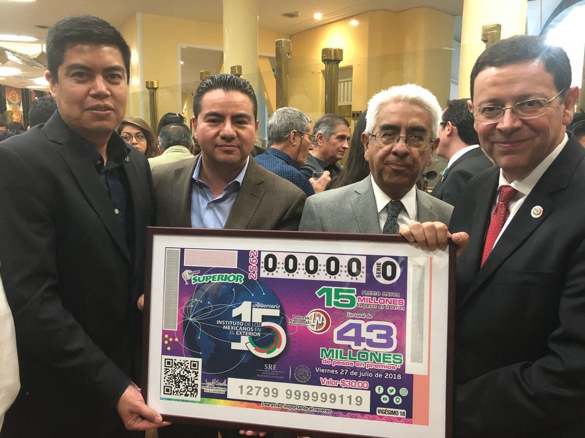 NodoHidalgo's tweet photo. Sorteo de la Lotería Nacional para celebrar el 15 aniversario del @IME_SRE @jcmendoza2011 @AlonsoHuerta @advank @citnova @RedGlobalMX @RGMX_PT https://t.co/3qOfhXdrkw