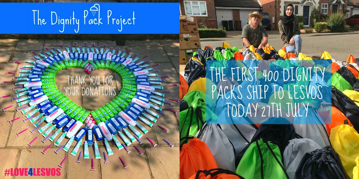 chwood4refugees's tweet photo. The first batch of 400 Dignity Packs are now on their way to #Lesvos for female refugees in and around Camp Moria. A massive and loving joint collaboration to give vulnerable women the most basic of hygiene items. #love4lesvos https://t.co/GvPQoIlWig https://t.co/shJzpTTmbm https://t.co/Q2ZeKDIW7b