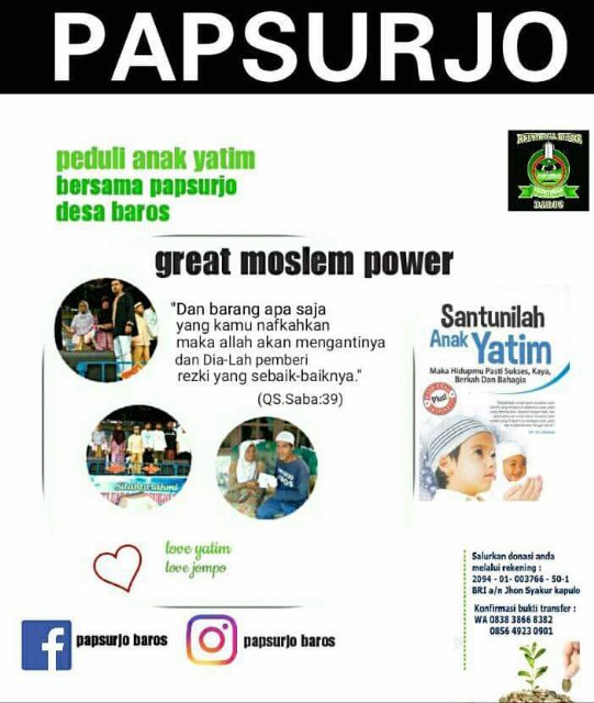 Bergabunglah bersama Papsurjo desa Baros @sugalinew24 <a href="/FebRi_dE_Gea/">Febri d' Gea</a> <a href="/ellegipagi/">🕸</a> @hendrikbbs #PapsurjoCintaYatim
