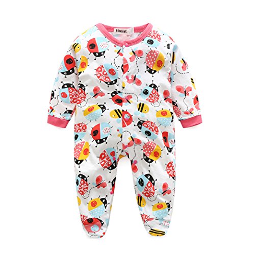 LOOLY Unisex Baby Girls Boys Double Zipper Snug-Fit Cotton Footless Pajamas 