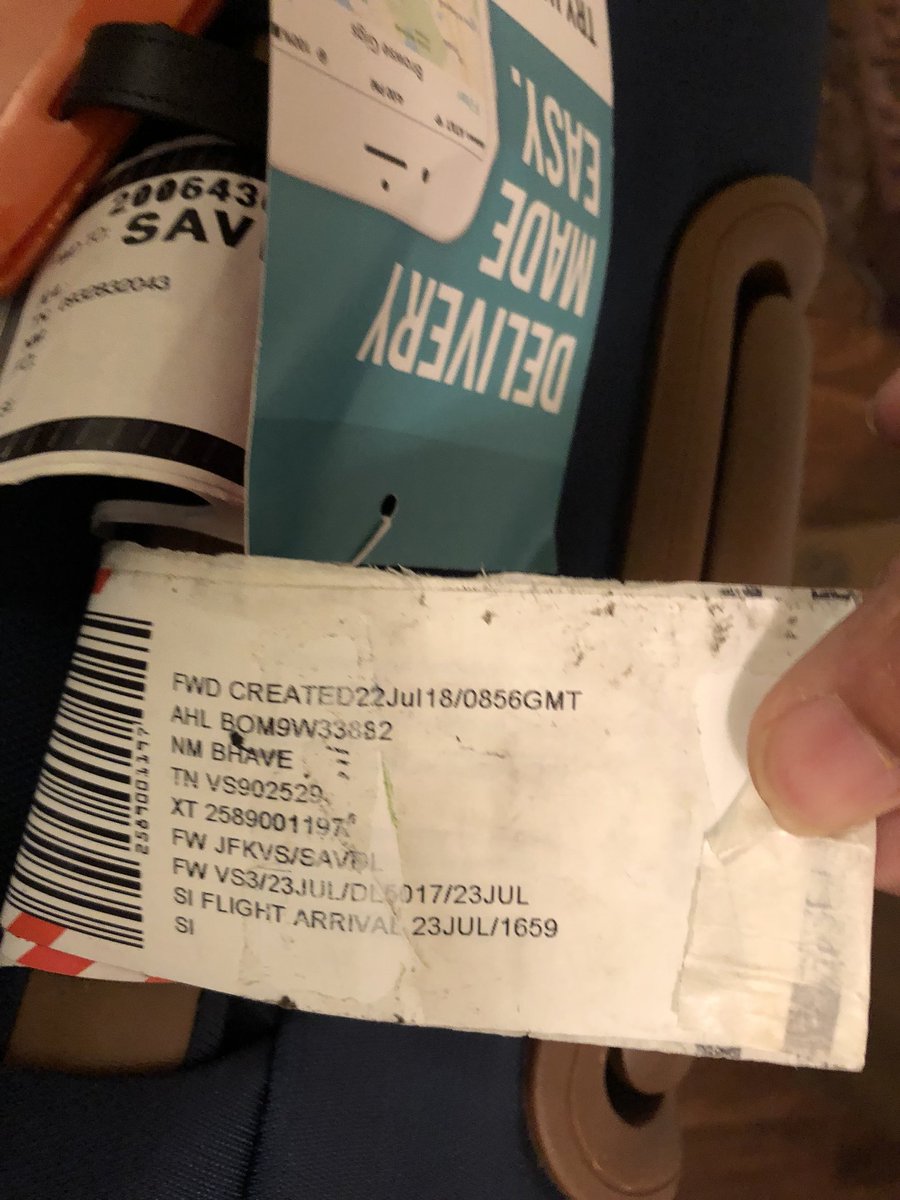 shibani262's tweet photo. @Jetairways @VirginAtlantic @DeltaAirlineUS 1 month 4 days later, with anxiety, trauma, missing bags, zero compensation and damage to my sentimental clothes and gifts when second bag finally shows up! Look at all the bag tags! Pay me for this mess or i’ll sue you!! 😡 https://t.co/BS6OHFRPKN