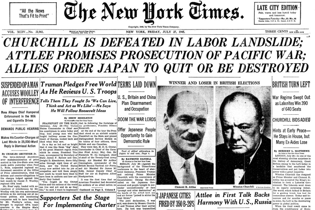 Thread by @WestWingReport: "On This Day 1945: 2 1/2 months after ...