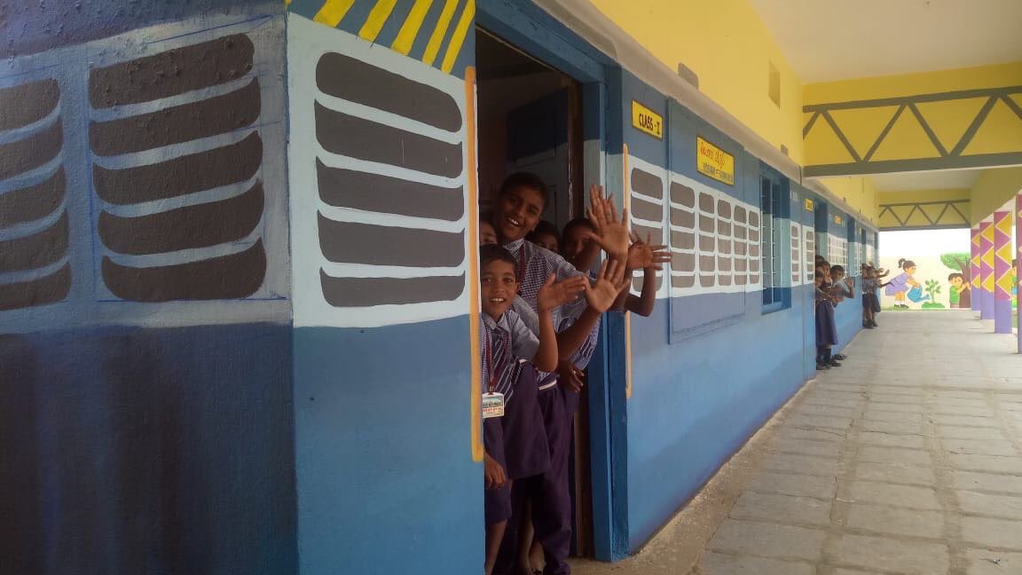 Classrooms of Govt schools remodelled in my district Siricilla. Hope you all like it😊

This was done with the help of CSR funds
