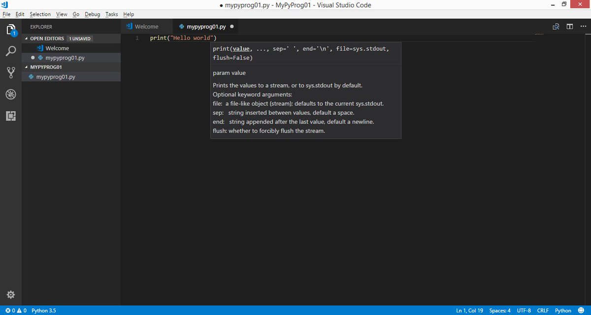 abhinav_Demkeys's tweet image. If you want to #code in Python with Intellisense (code-completion), Visual Studio Code has an official #Python extension. #Intellisense really helps! Not only does it help prevent mistakes. But also, you learn about options you didn&apos;t know you had. #infosec #vscode #programming