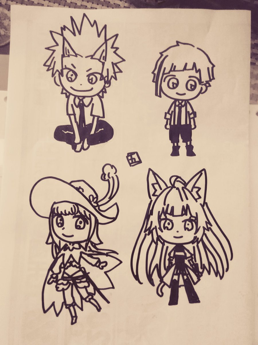 つるつるな紙のチラシの裏に太い油性ペンで落書きするのがすごく楽しいからおすすめ
(EDの私服丑さんうろ覚えで描いたら誰かわからんくなって反省) 