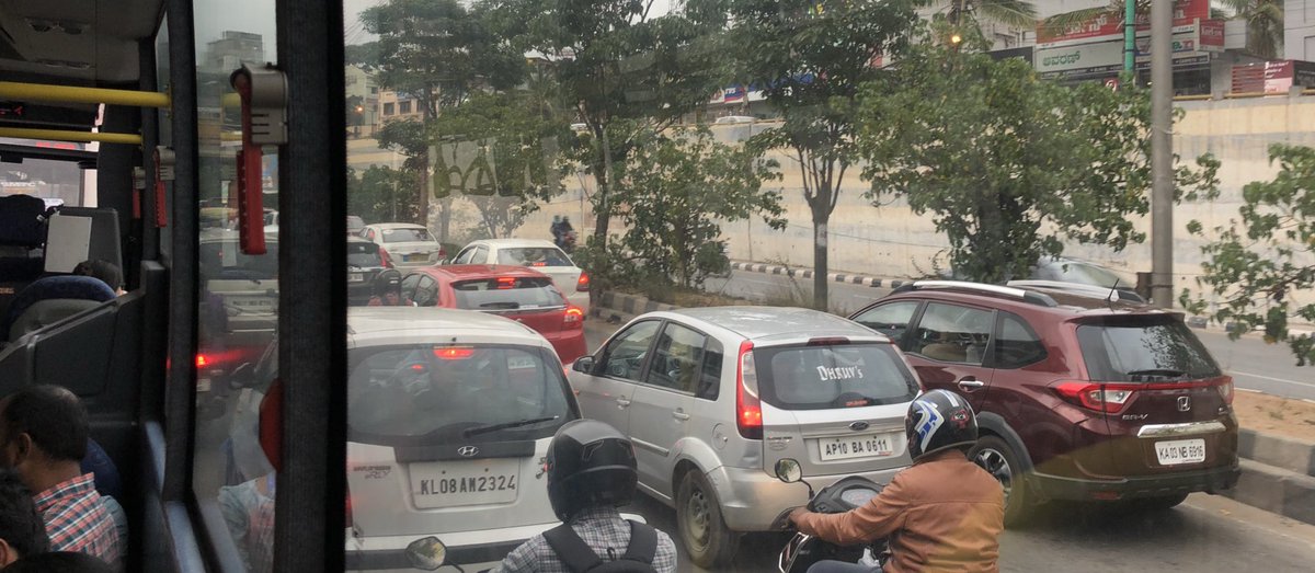 NammaBengaluroo's tweet photo. @QuickRidein @ChaithraPatel1 @kiranshaw @blrcitytraffic I also hear from a lot of people who drive cars to work daily..
not many are even aware of #carpooling apps like @QuickRidein😟 .. 
maybe #quickride need to catch the #singleoccupant in a traffic jam like this and need to be made aware of.. 
@Redfmbengaluru can u help? https://t.co/uqLXHbmwtl