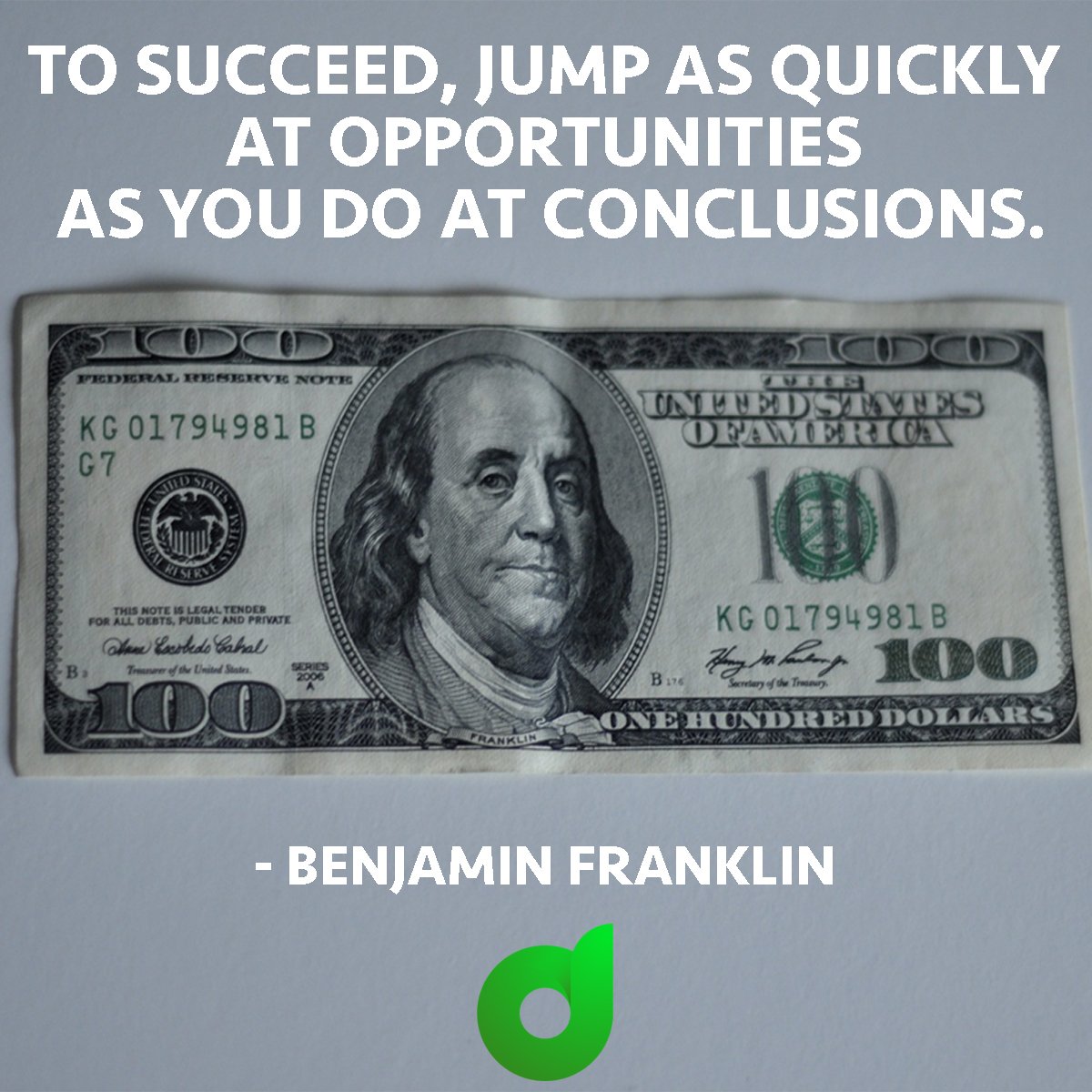 To succeed, Jump as quickly at opportunities as you do at conclusions. - Benjamin Franklin
Join OfferDollar Today!👇🏼
💻WWW: OfferDollar.com
#inspirational #inspirationalquotes #offerdollar #affiliatemarketing #onlinemarketing #internetmarketing #succeed #opportunities