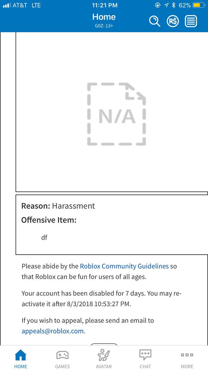 G0z On Twitter Heeeey So I M Banned From Roblox For A Week Not