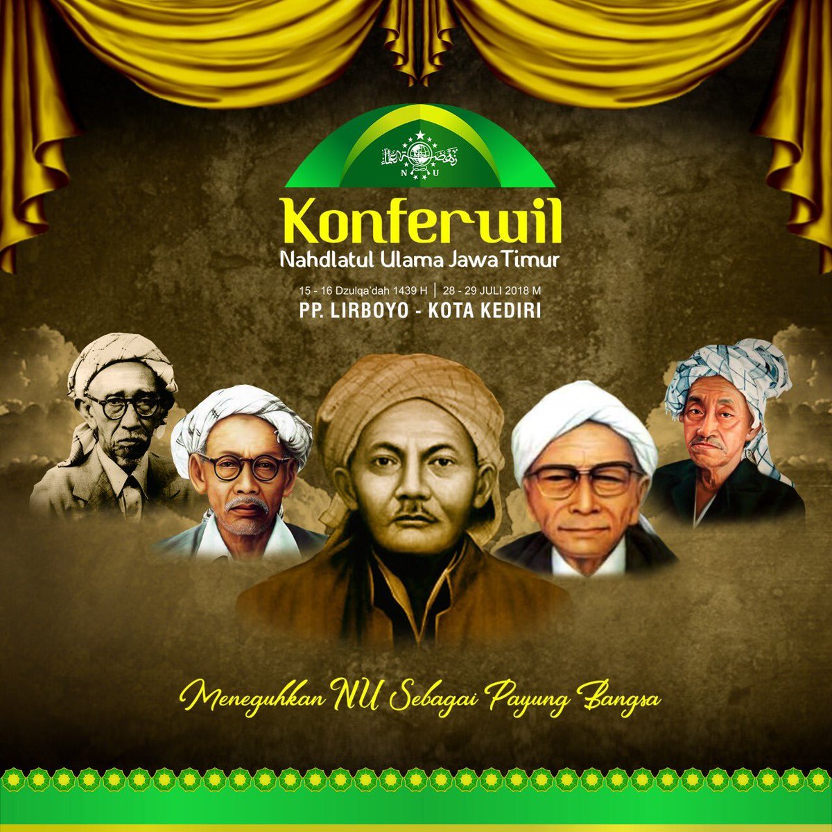NU_bersatu's tweet photo. Selamat dan sukses barokah
Konferwil ke-17 PWNU Jawa Timur.

Keluarga besar GP Ansor terus setia lahir batin dibawah payung Ulama NU yg teduh dan mendamaikan umat dan bangsa.
#KonferwilNUJatim https://t.co/5M0VFKM6M9