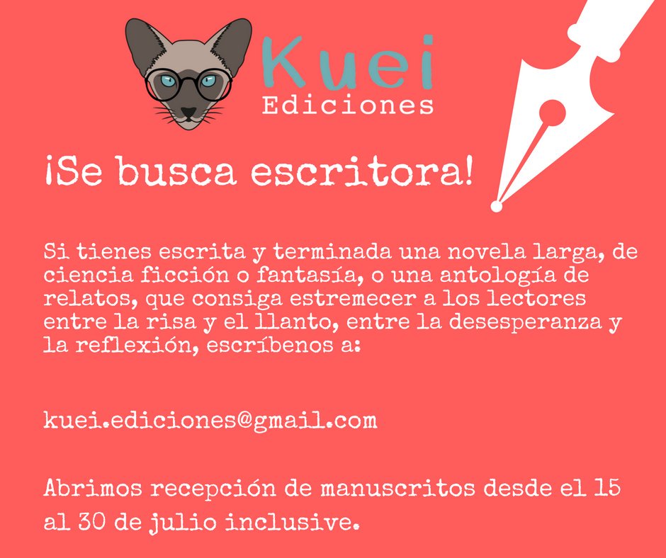 Convocatoria para #escritoras de @Kuei_Ediciones #YoLeoAutoras