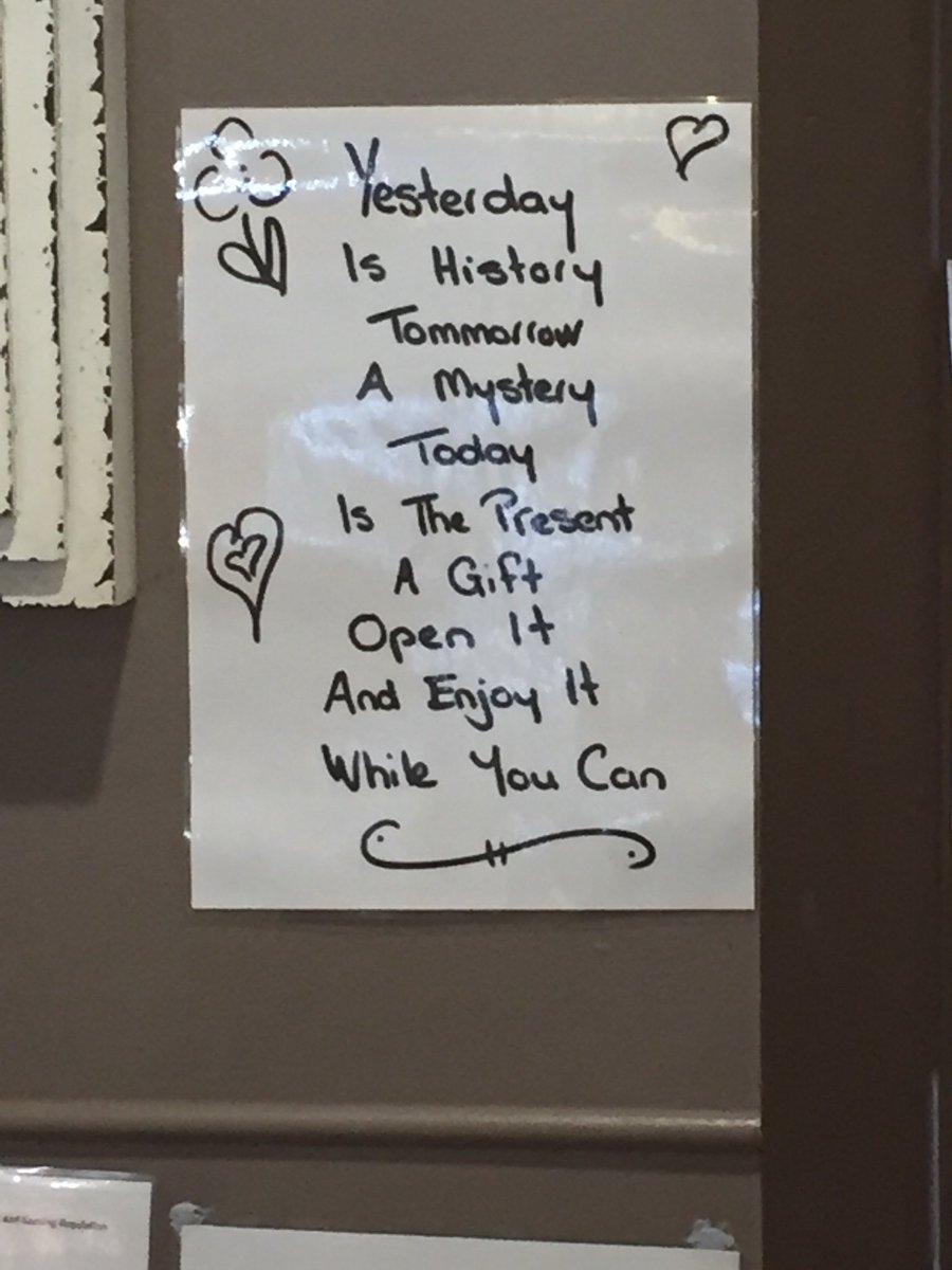 astrokeofpoetry's tweet photo. I saw this in a cafe today after my parkrun. It’s been there for a while but maybe today I was more aware of it! Whatever the reason, it’s so very true. Live for today! #strokesurvivor #astrokeofpoetry #strokefdn https://t.co/qgRTetmgwz