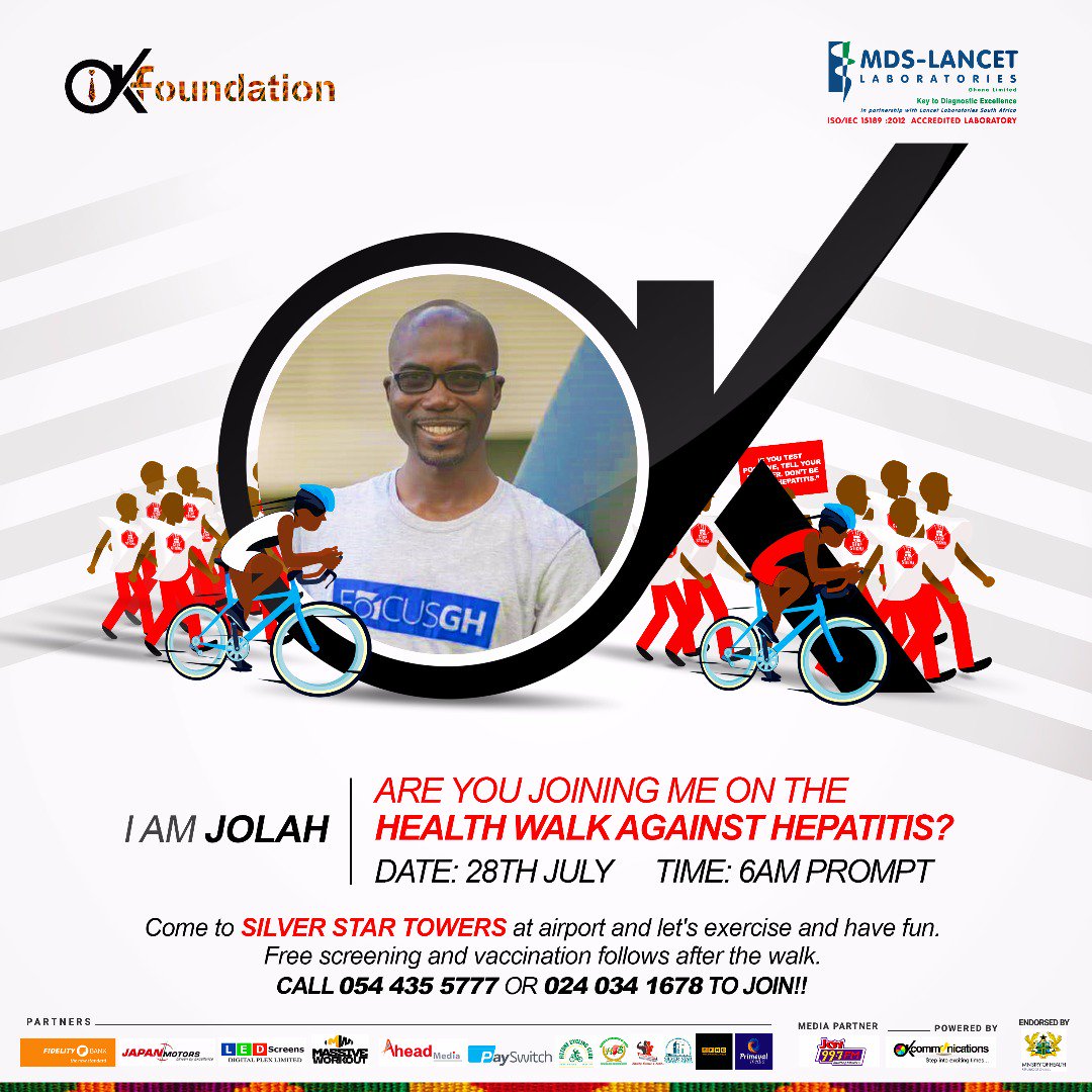 nayikwei's tweet photo. #CallMeCEO

Are you joining me on the Health Walk against Hepatitis?

Happening now!!

#HealthMatters #KeepFit

@okworldglobal https://t.co/Vvnpn8Zguj https://t.co/25B78DgVm7