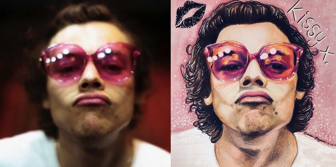 cypherika's tweet photo. harry styles // photo vs. art 💫 https://t.co/GhO0ZykYkt