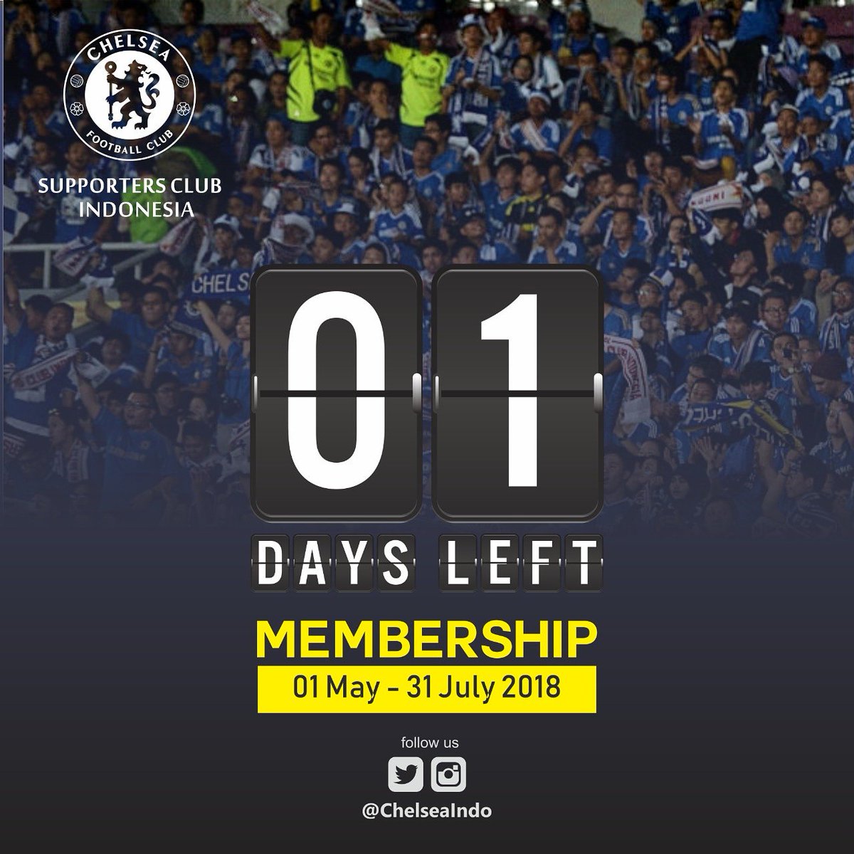 H -1 Guys

Pendaftaran dan renewal Membership 18/19 via regional Madiun akan resmi di tutup pada Minggu, 29 Juli 2018 besok, pukul 22.00 WIB!

Segera Hub 085791217989 untuk mendaftar dan renewal