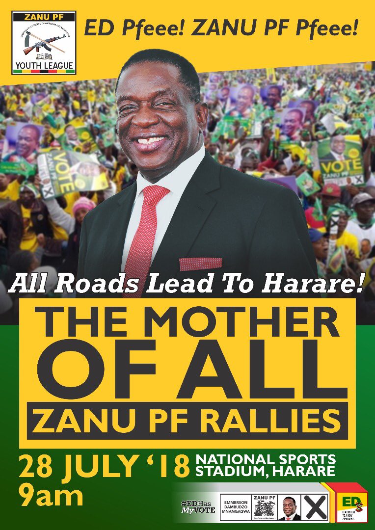 JonesMusara's tweet photo. Our President ED and Zanu PF final rally is today at the National Sports Stadium. Wanikwa pari kuwungana Vahwini apa usasara semuswe!
#Kurudyi
#pa15ipapo
#Edndozvo
#EdhasMyVote
#EDhasmostVotes
#EdPfeeeeeeee https://t.co/XlZcqGTaVs