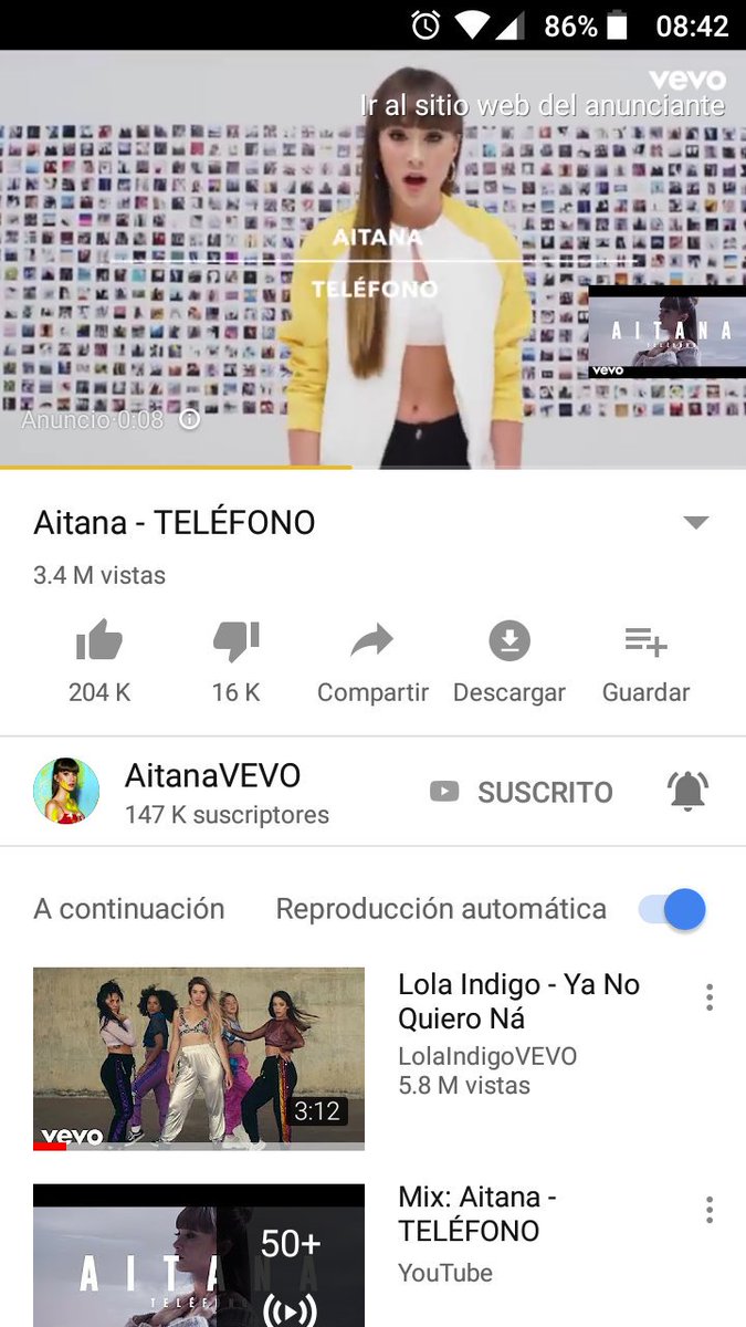 patriciacgomezz's tweet photo. Me ha salido un anuncio de Teléfono de Aitana en su propio videoclip 😂 Más surrealista no puede ser 
#3MTelefono https://t.co/l3R1EddS1R