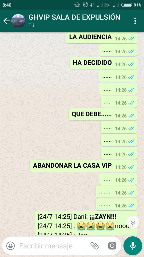 GHVIP2018's tweet photo. La audiencia ha decidido que debe abandonar la casa VIP ......

¡Zayn! https://t.co/rvM9bLHfeZ