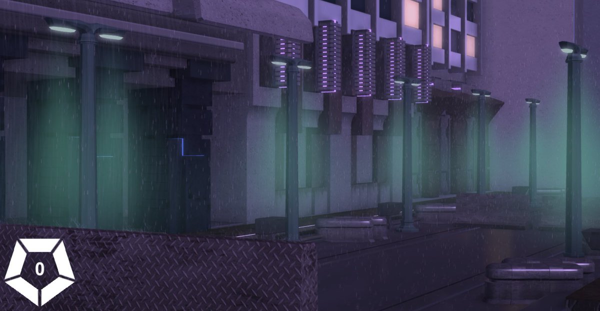 Ryf On Twitter Was Trying To Stray Away From The Generic Desaturated Blue Sci Fi City Behold The Purple Sci Fi City Comes With More Rain Rainy Splashes Rainy Drips And Uh - rainy roblox