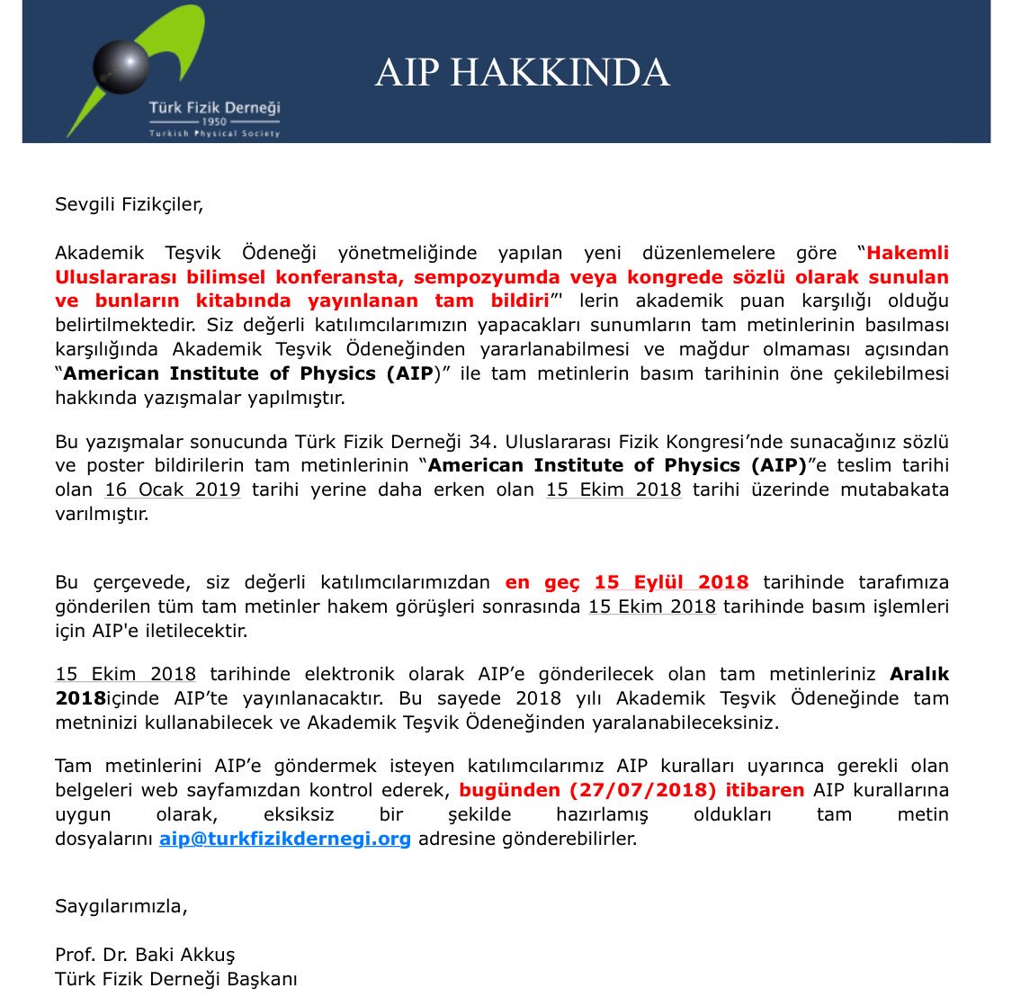 Tfd1950's tweet photo. AIP tam metin bildiri hakkında. https://t.co/geqaVhUVmz