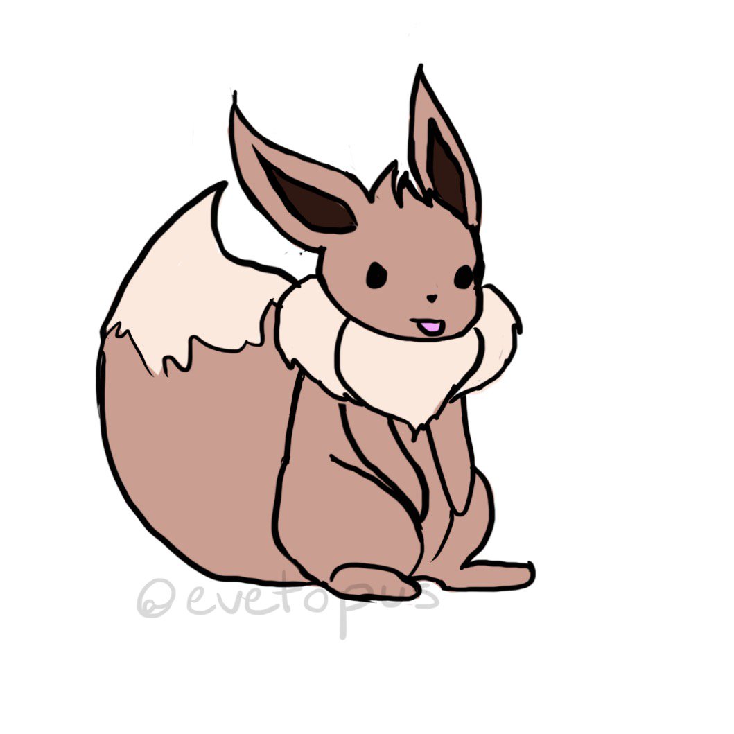evetopus's tweet photo. A doodled #eevee doing a mlep > v< #pokemon https://t.co/rNb7gTKcdW